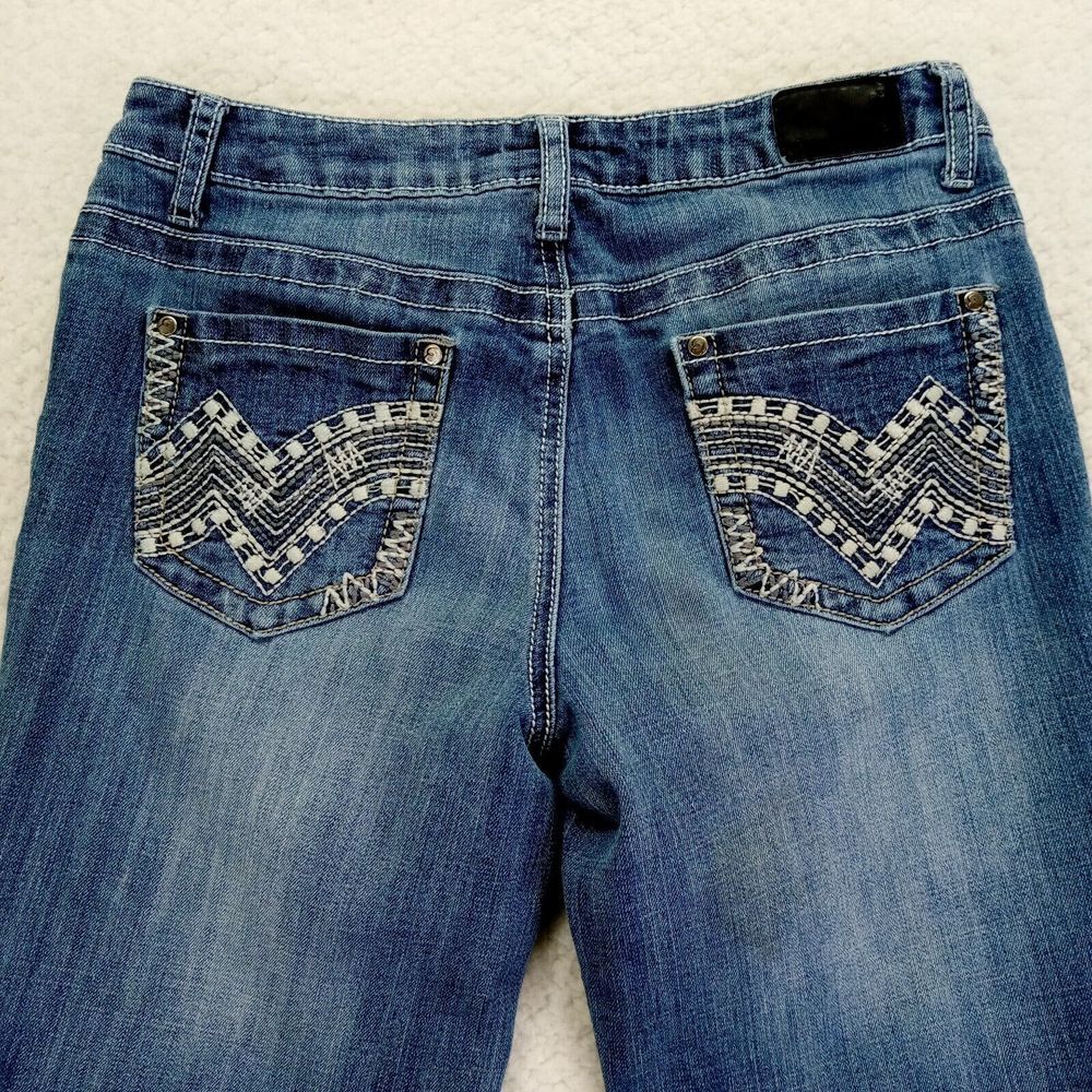 Earl Jean Jeans Women 27x28* Straight Leg Medium Wash Denim - Picture 4 of 11